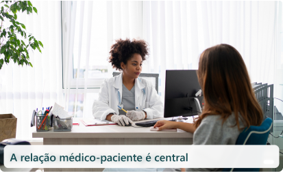 imagem de paciente em consulta com médica