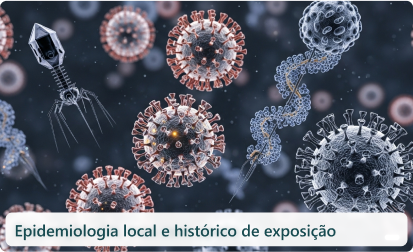 Imagem de vírus ampliados microscópicamente